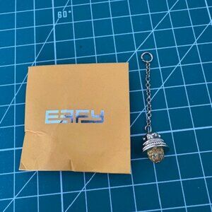 NEW- EFFY - Bell Charm Gold Tone Bell on Chain with Yellow Crystal